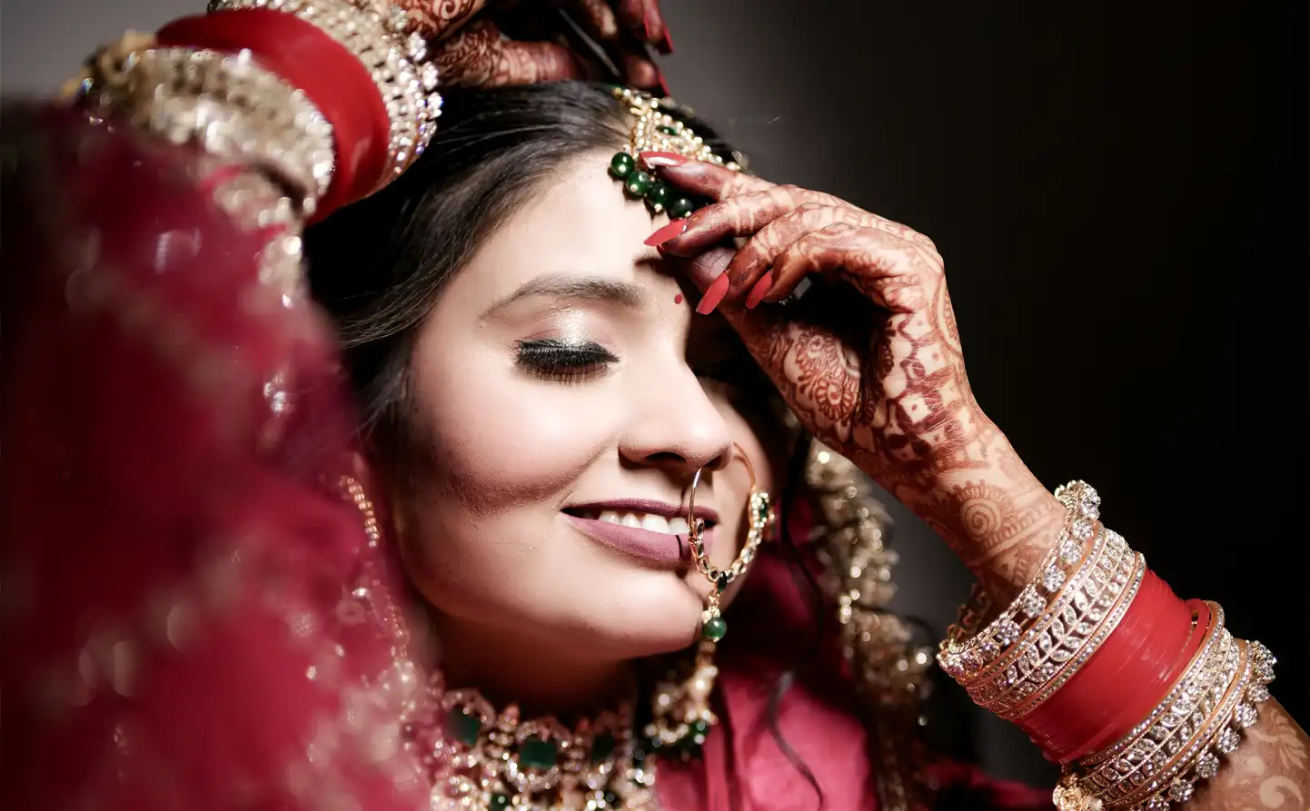 Beautiful bride portrait captured by top wedding photographer in Patna
