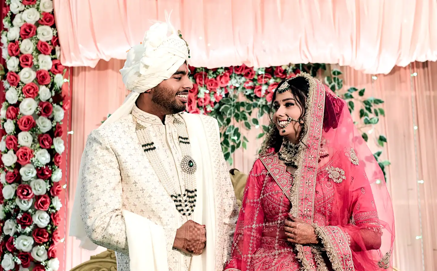 Best wedding photographer in Patna capturing romantic bride and groom wedding moments