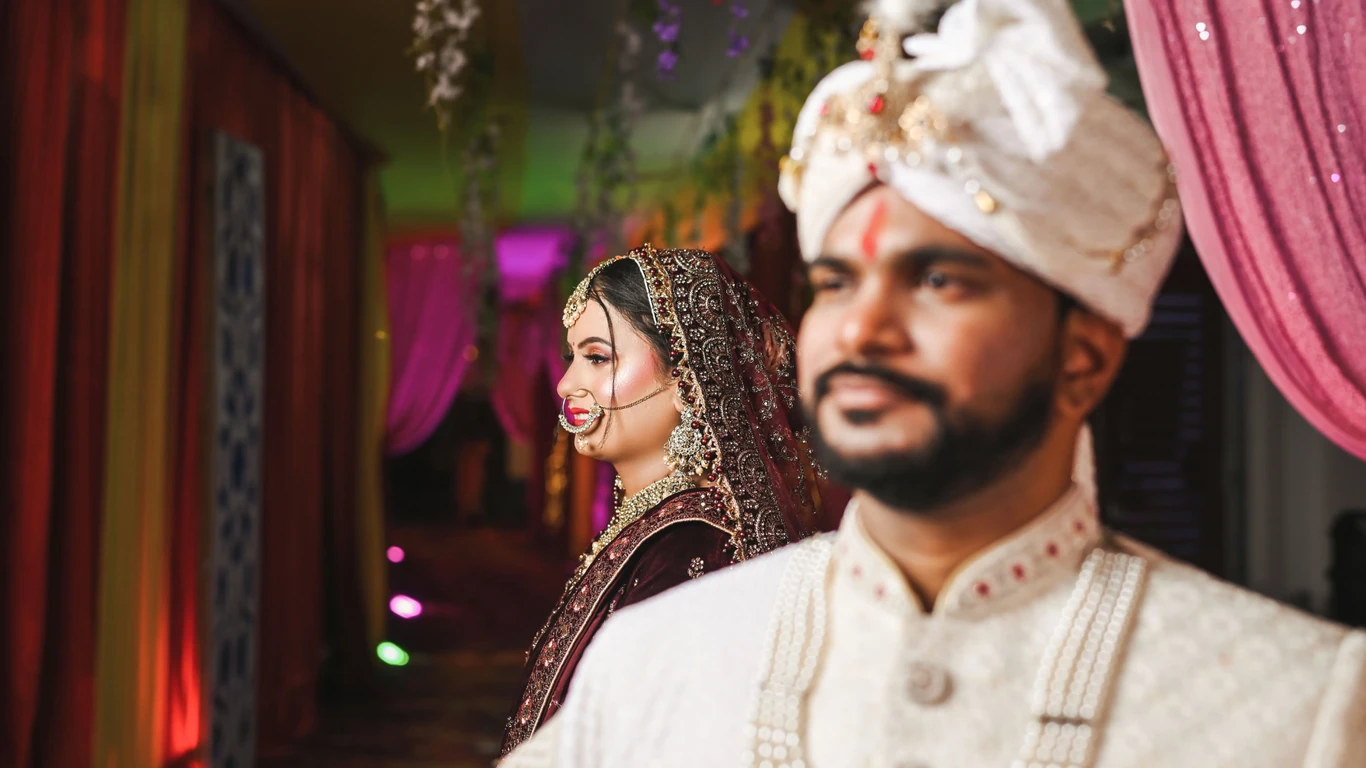 Cinematic wedding film capturing emotional moments of a bride and groom