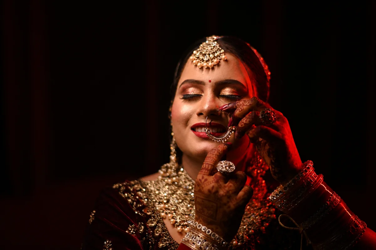 Bridal portrait photoshoot in Delhi NCR by professional wedding photographer DesignInfo Photography